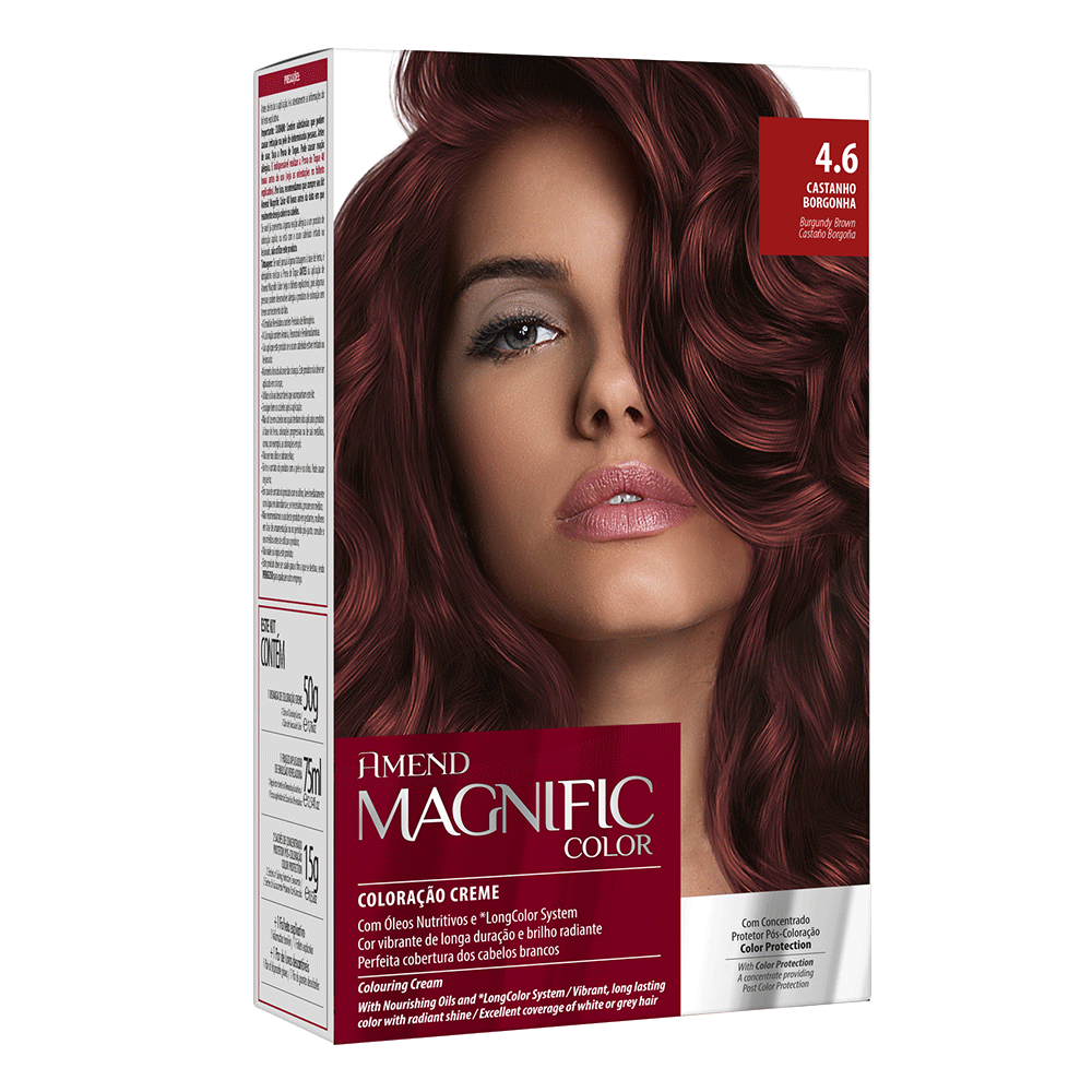 Kit Coloração Amend Magnific Color 4.6 Castanho Borgonha